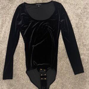 J. Crew Black Velvet Bodysuit